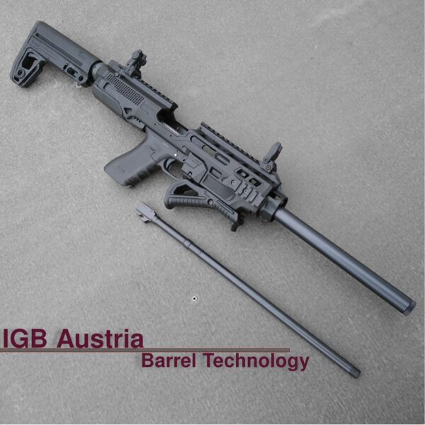 Gen 3 & 4 Glock 16" Barrel - IGB Austria Match Grade Hexagonal 16" Threaded Barrel for .10 Auto, .40S&W & .45ACP Calibers