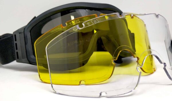 KIRO Goggle for Shooting and Tactical Environments with 3 Types of Lenses