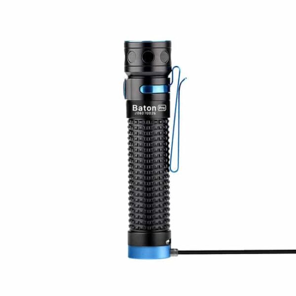 Olight Baton Pro Rechargeable Side-Switch LED Flashlight with Lithium Battery & Magnetic USB Charging (Max Output of 2000 Lumens)