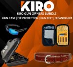 Kiro Premium Gun Owners bundle - Handgun Case, Cleaning Kit, Eye Protection & Gun Belt