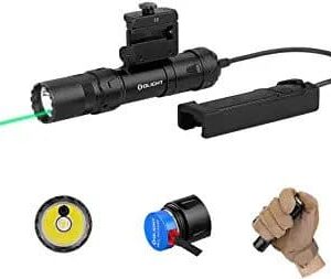 Olight Odin GL Mini 1000 Lumens Picatinny Rail Mounted Rechargeable Tactical Flashlight with Green Beam and White LED Combo