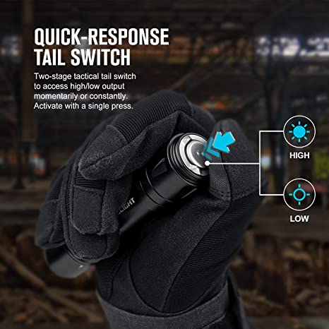 Olight Odin GL Mini 1000 Lumens Picatinny Rail Mounted Rechargeable Tactical Flashlight with Green Beam and White LED Combo