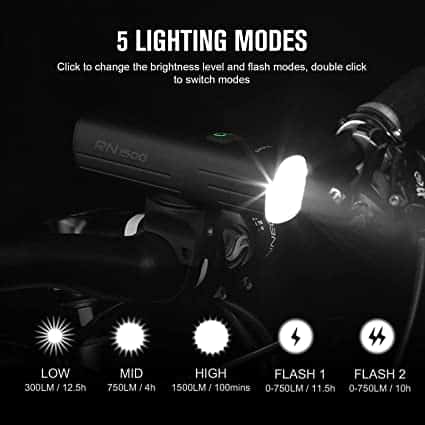 Olight RN 1500 Rechargeable Bike Headlights 1500 Lumens 4 Olight RN 1500 Rechargeable Bike Headlights 1500 Lumens